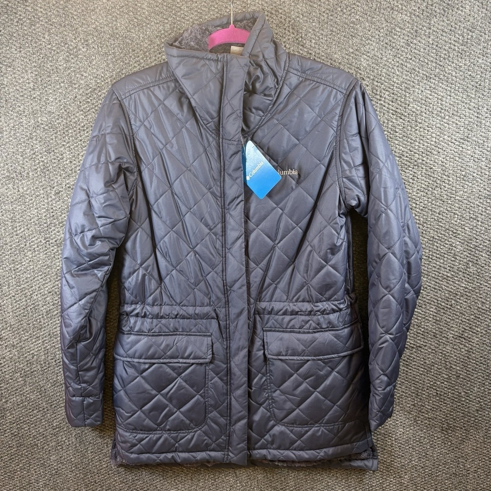Columbia Copper Crest Novelty Jacket (Nocturnal) Blue Navy Women's Small Quilted